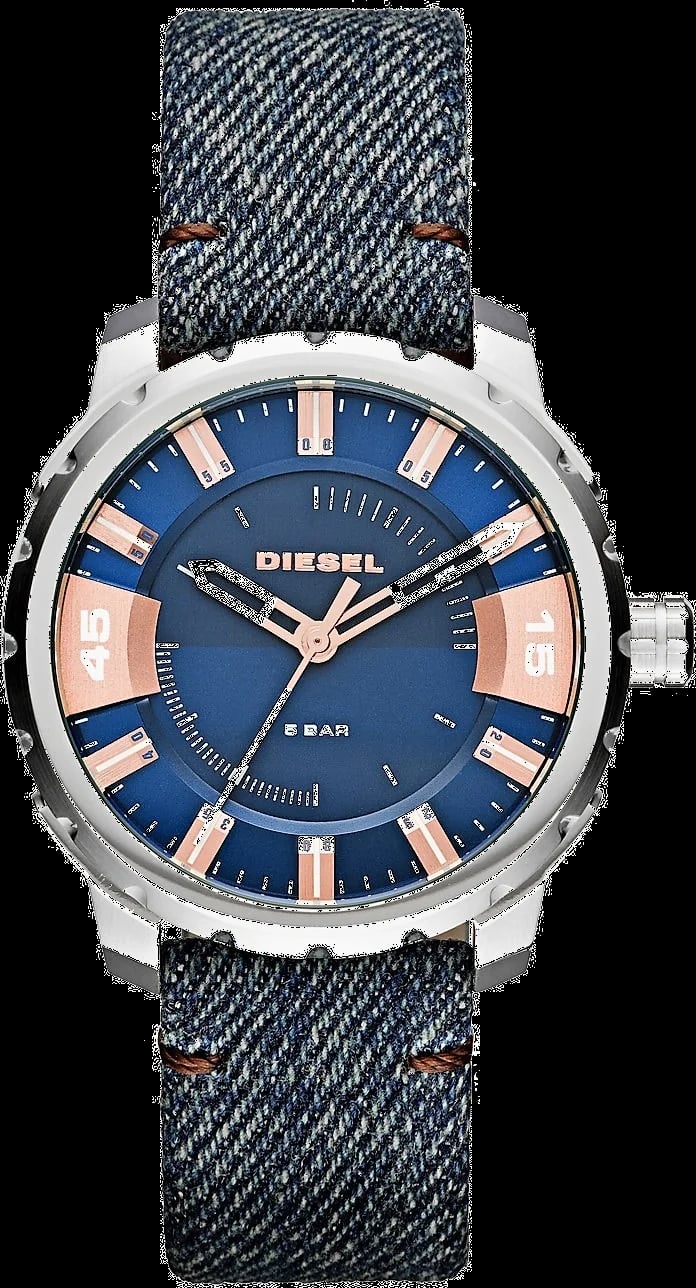 Montre Diesel DZ1722 avec cadran bleu soleil et index blancs contraste