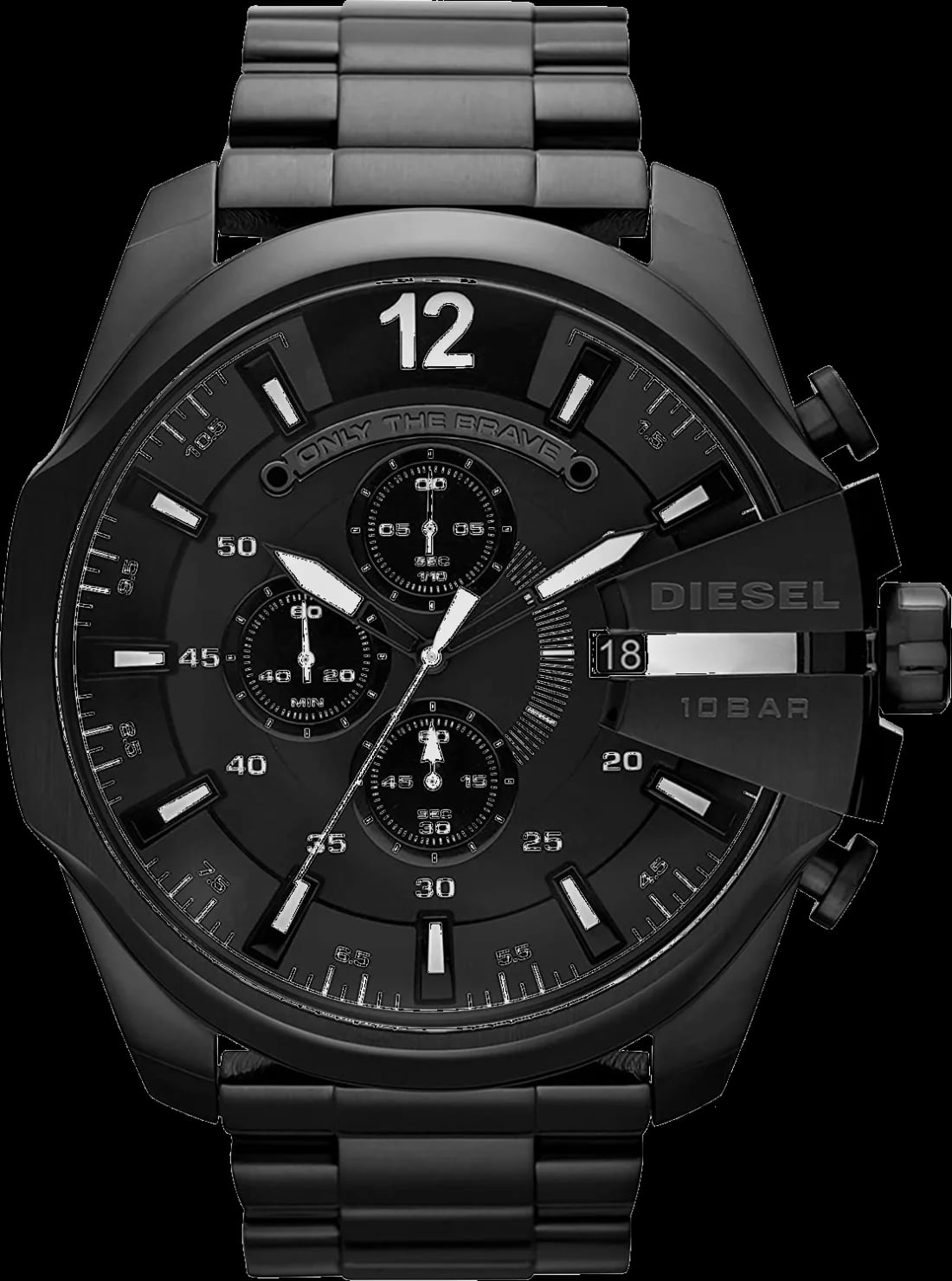 Montre Diesel DZ4283 Mega Chief acier noir cadran analogique 51mm
