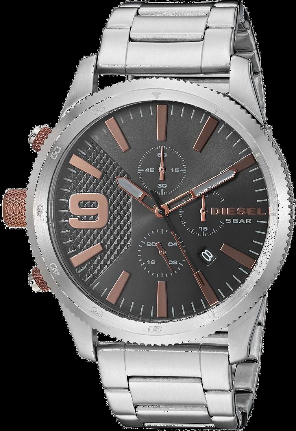 Montre Diesel DZ4457 homme cadran noir bracelet acier inoxydable