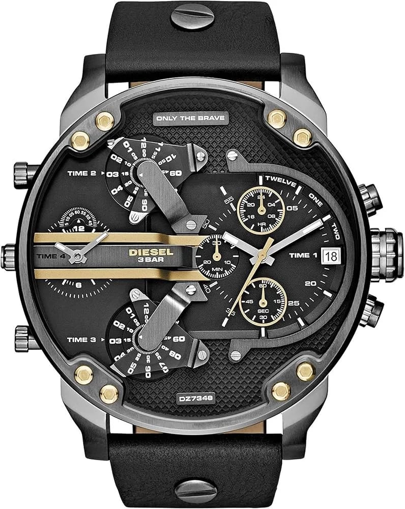 Montre Diesel DZ7348 homme cadran noir bracelet cuir