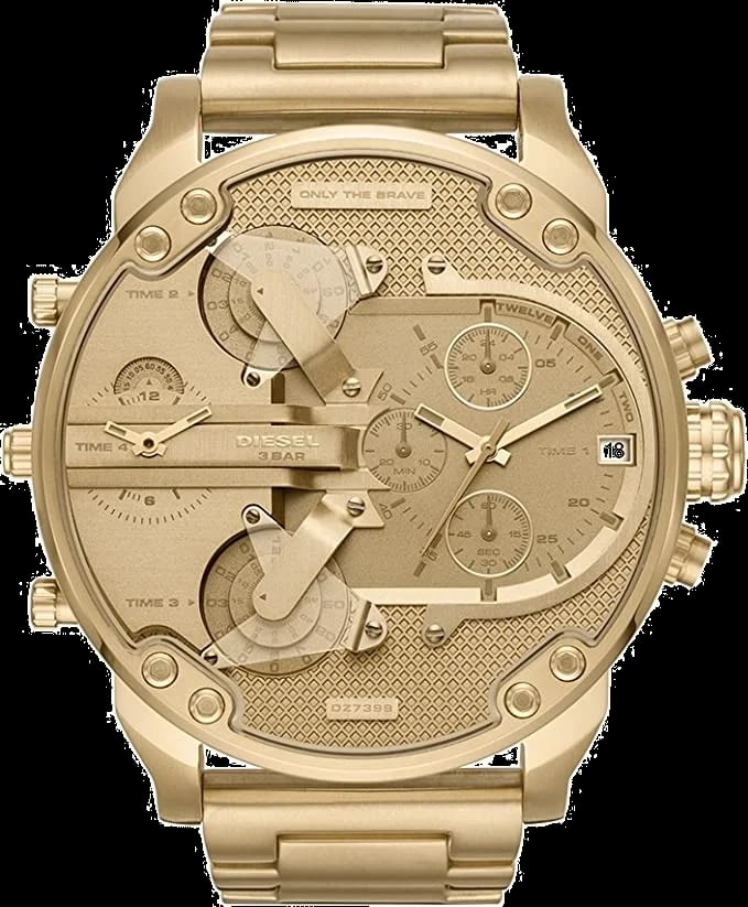 Diesel Mr. Daddy DZ7399 Yellow Gold XXL Men's Watch | Montres Outlet