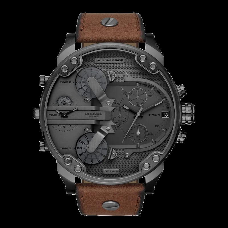 Montre Diesel DZ7413 homme cadran noir bracelet cuir