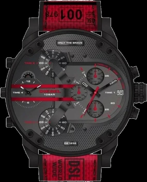 Montre Diesel DZ7438 homme cadran noir bracelet silicone