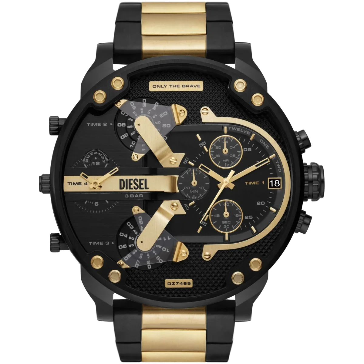 Montre Diesel DZ7465 homme cadran noir bracelet acier inoxydable