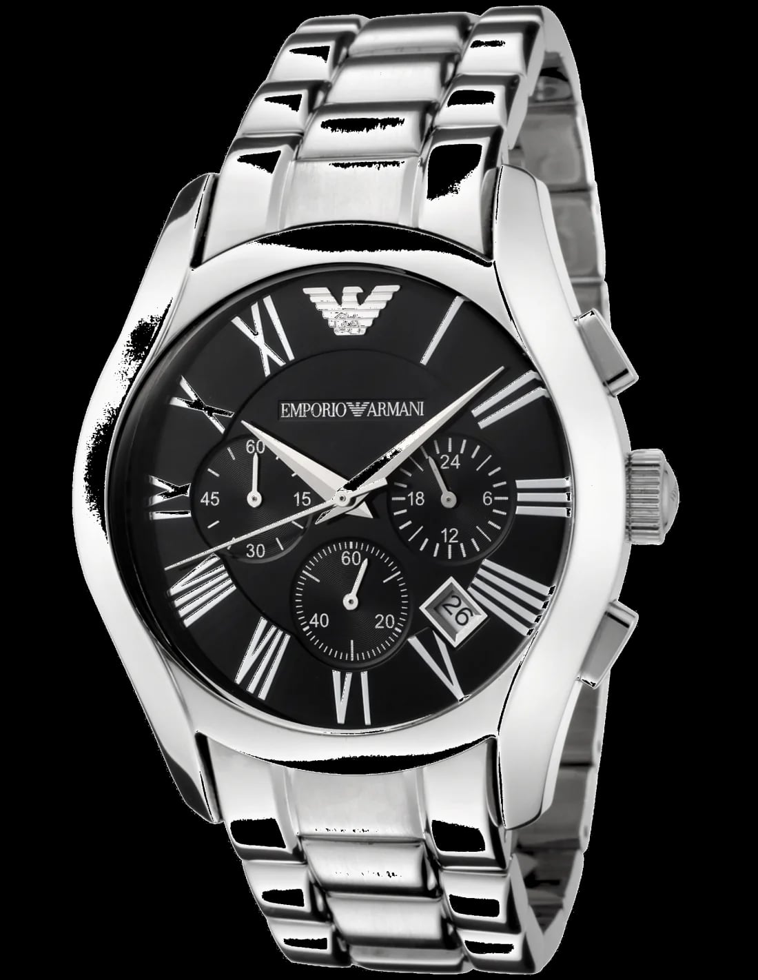 Montre Emporio Armani AR0674 femme cadran noir bracelet acier inoxydable