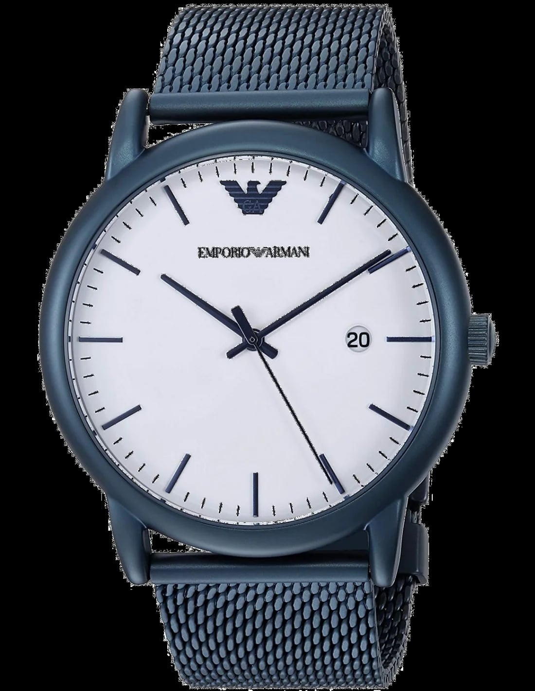 Montre Emporio Armani AR11025 homme cadran blanc bracelet acier inoxydable