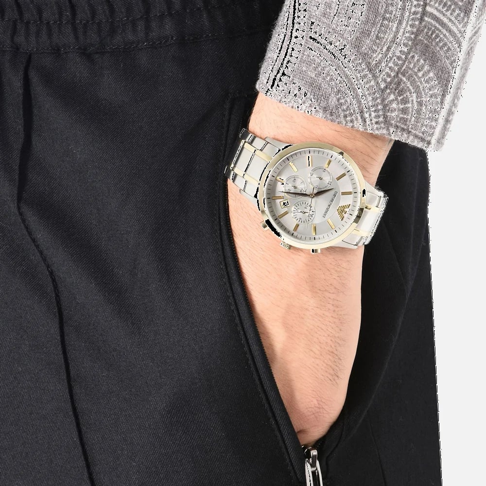 Montre Emporio Armani AR11076 homme verso boîtier argent