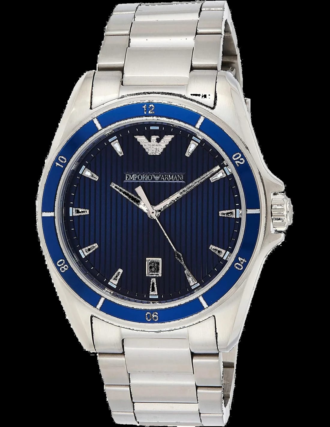 Montre Emporio Armani AR11100 homme cadran bleu bracelet acier inoxydable