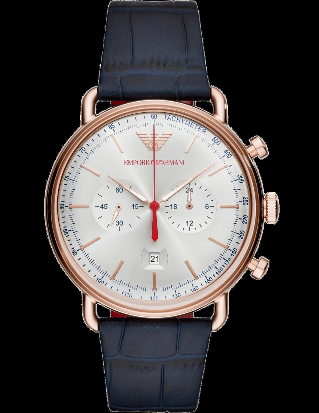 Montre Emporio Armani AR11123 homme cadran argent bracelet cuir