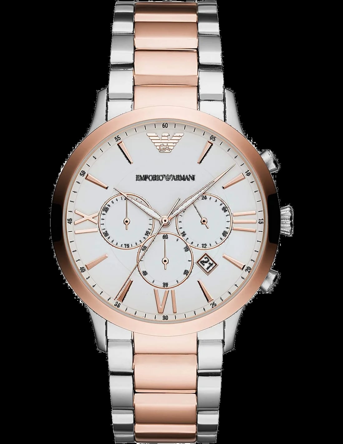 Montre Emporio Armani AR11209 homme cadran blanc bracelet acier inoxydable
