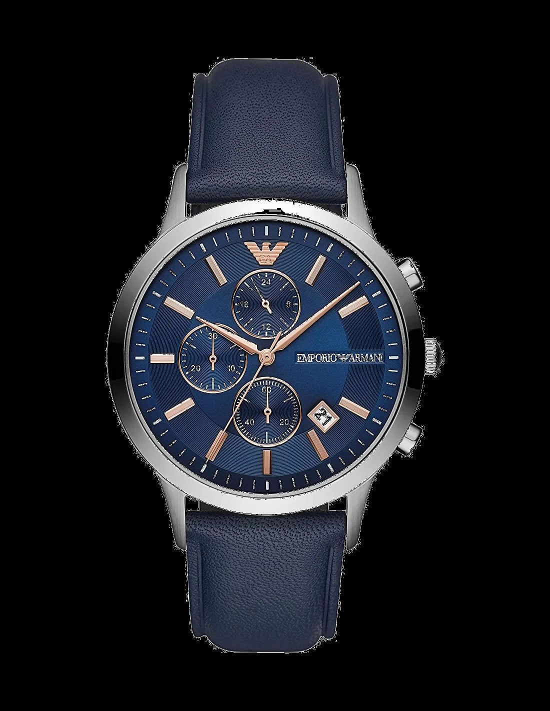 Montre Emporio Armani AR11216 homme cadran bleu bracelet cuir