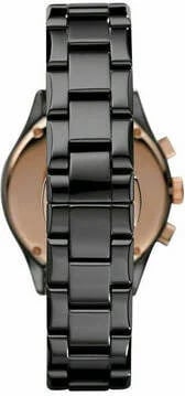 Montre Emporio Armani AR1411 bracelet céramique noir boucle déployante profil
