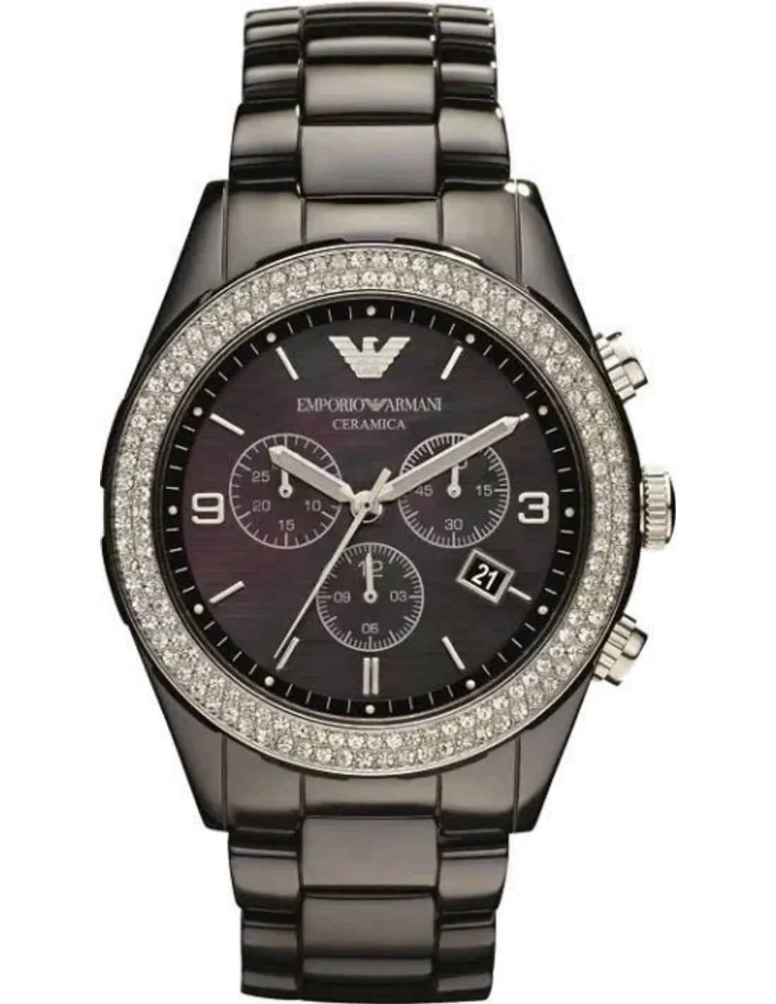 Montre Emporio Armani AR1455 femme cadran noir bracelet céramique