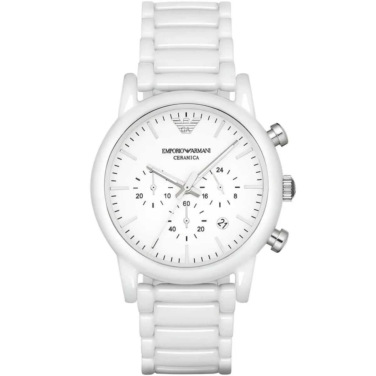 Montre Emporio Armani AR1499 unisexe cadran blanc bracelet céramique