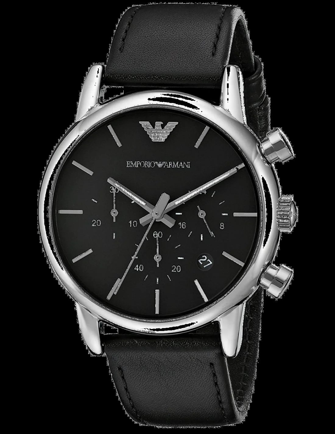 Montre Emporio Armani AR1733 homme cadran noir bracelet cuir