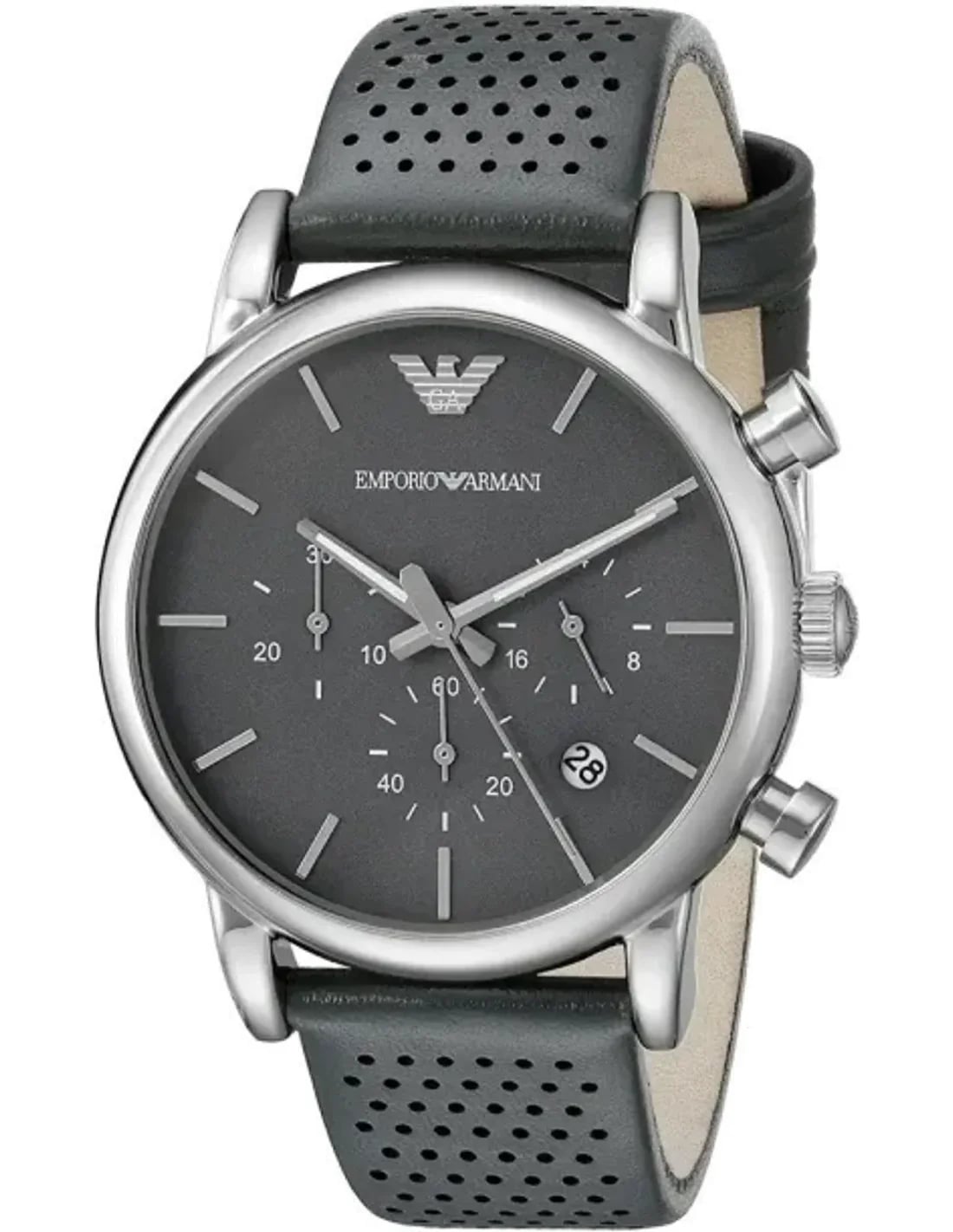Montre Emporio Armani AR1735 homme cadran gris bracelet cuir