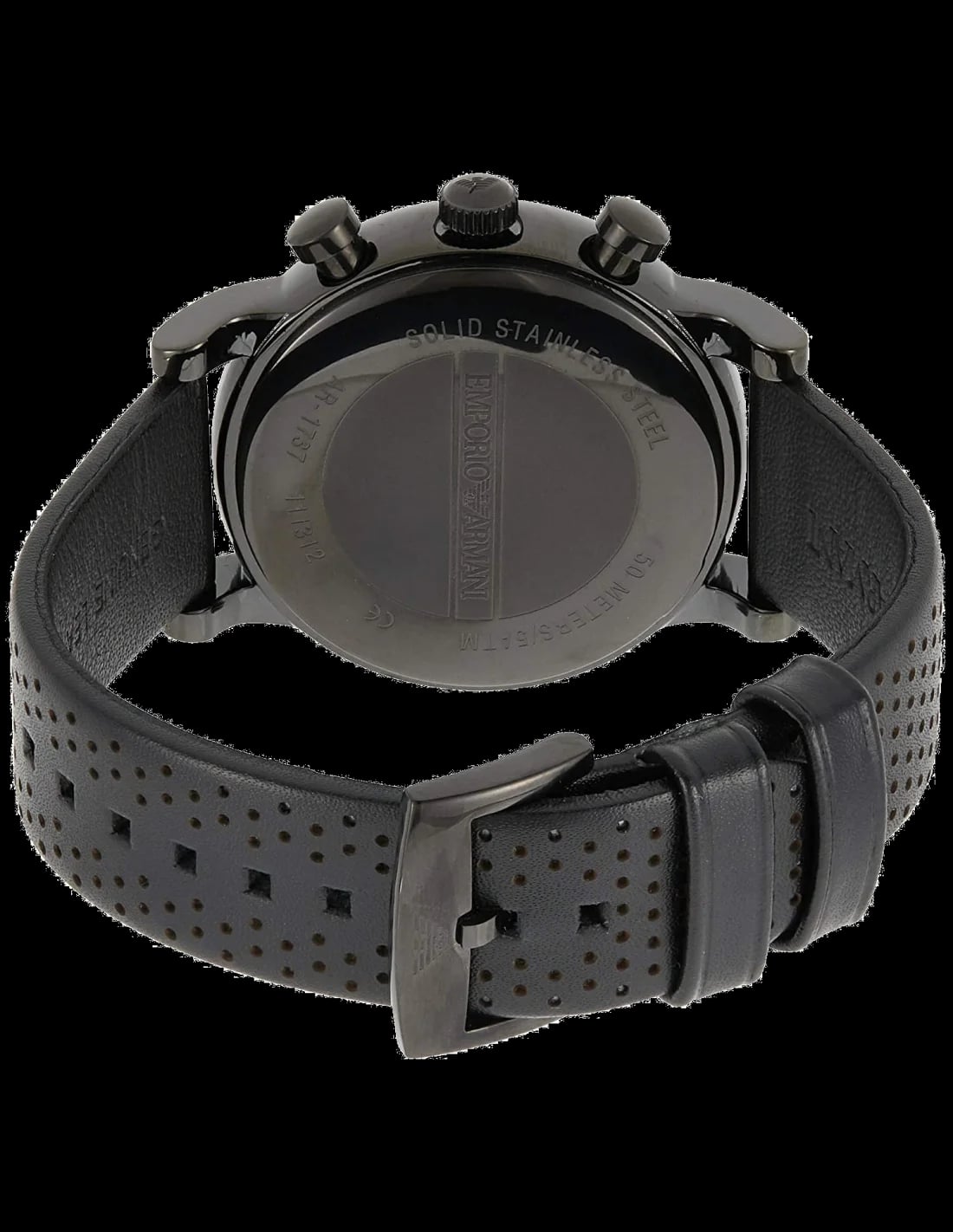 Montre Emporio Armani AR1737 homme détail cadran noir