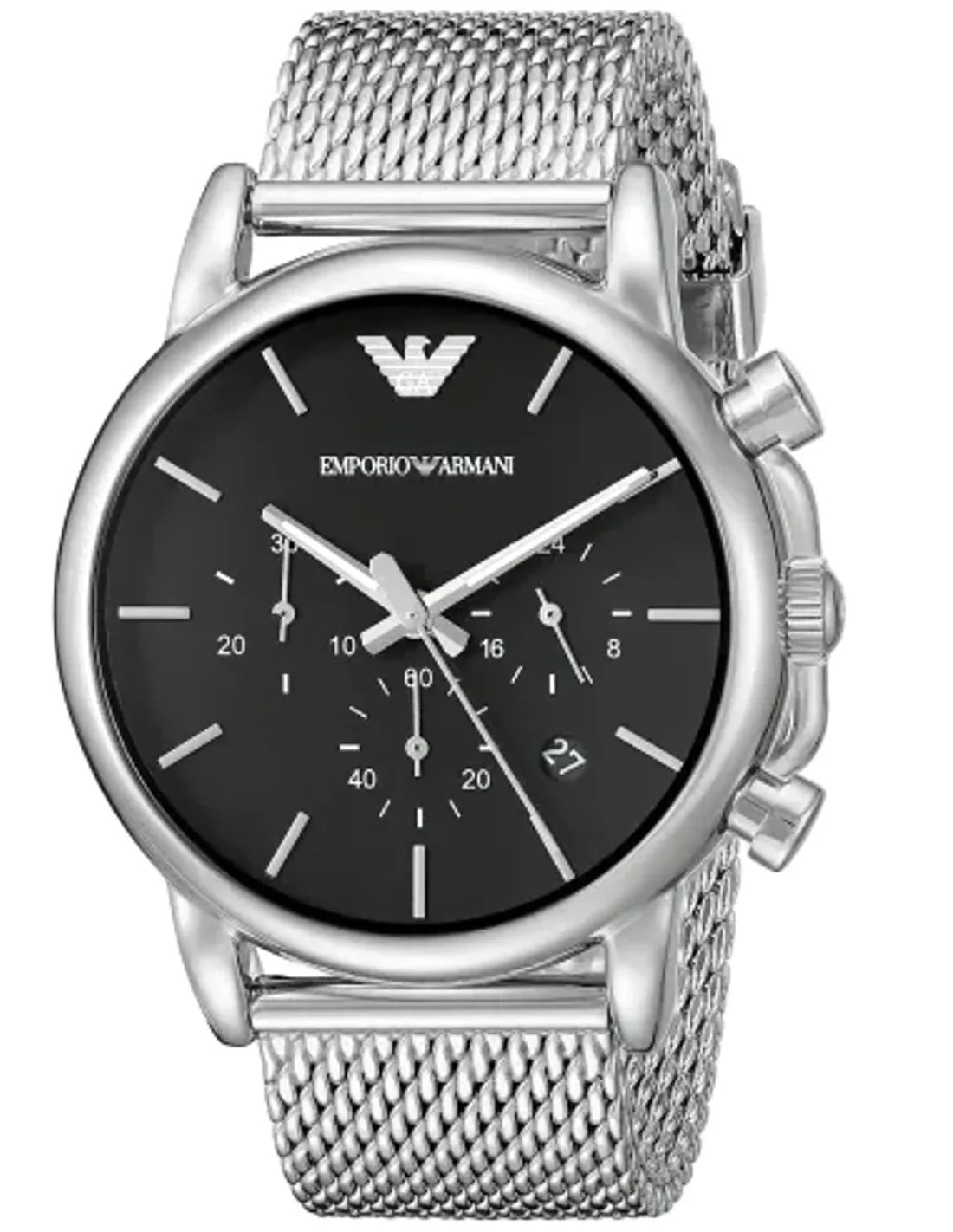 Montre Emporio Armani AR1811 homme cadran noir bracelet acier inoxydable