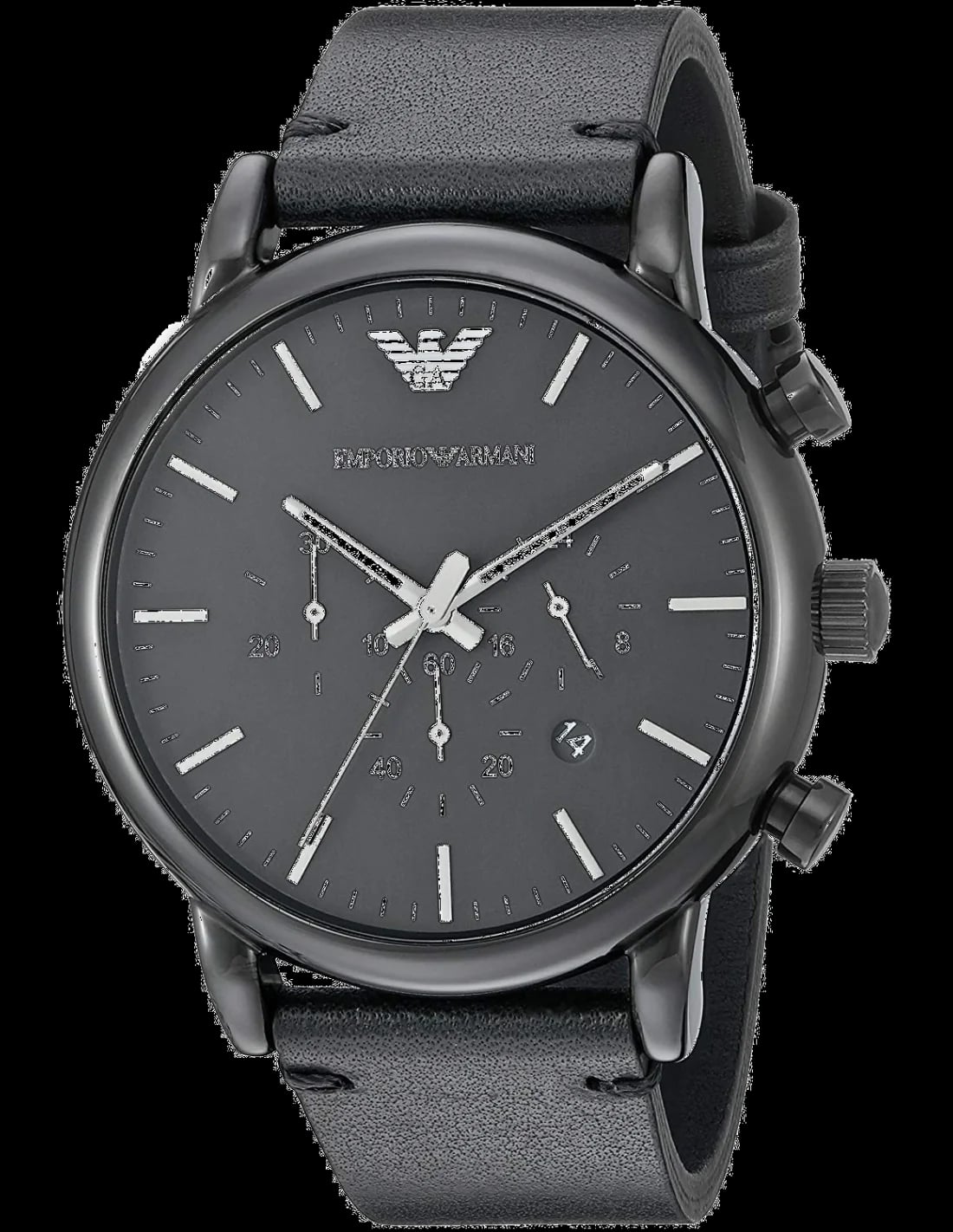 Montre Emporio Armani AR1918 homme cadran noir bracelet cuir