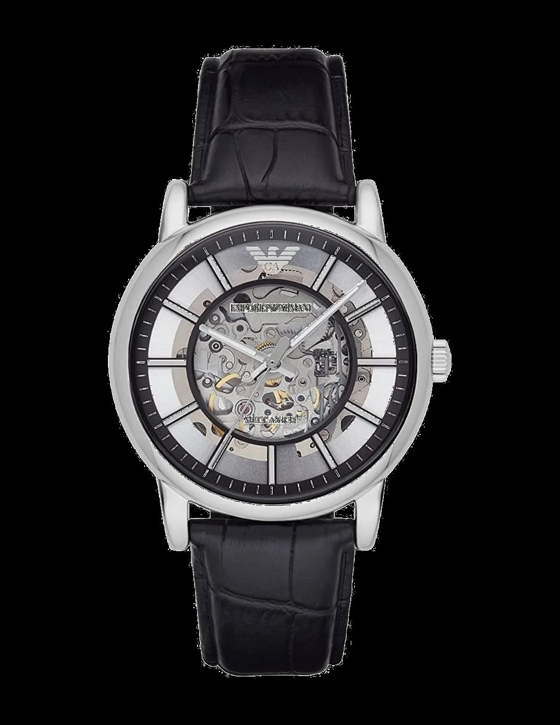 Montre Emporio Armani AR1981 homme cadran argent bracelet cuir