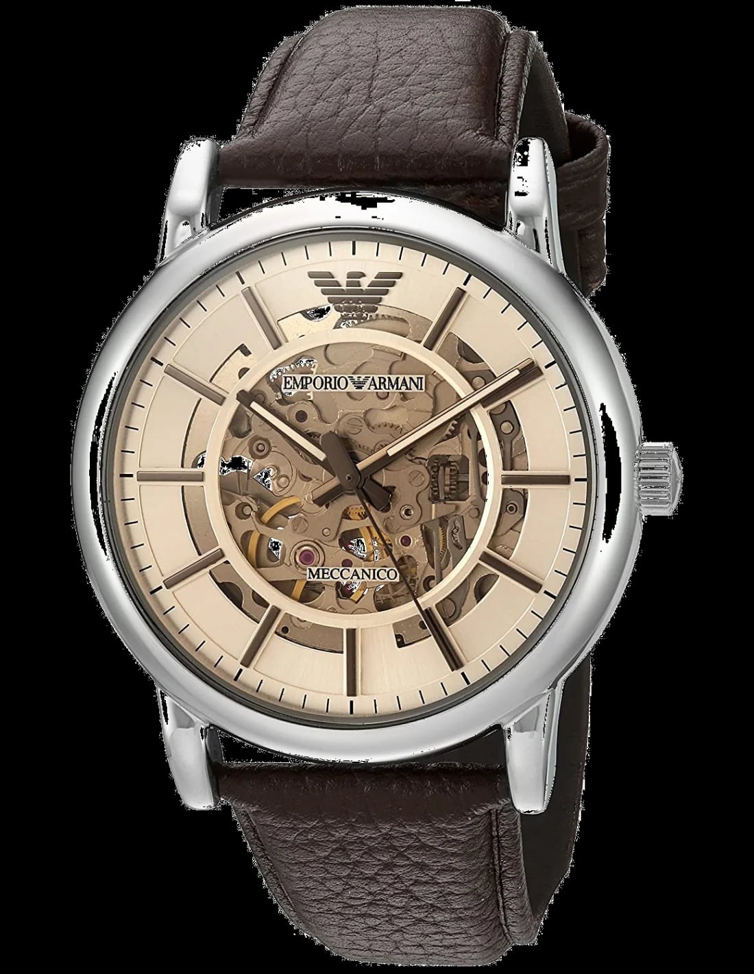 Montre Emporio Armani AR1982 homme cadran bronze bracelet cuir