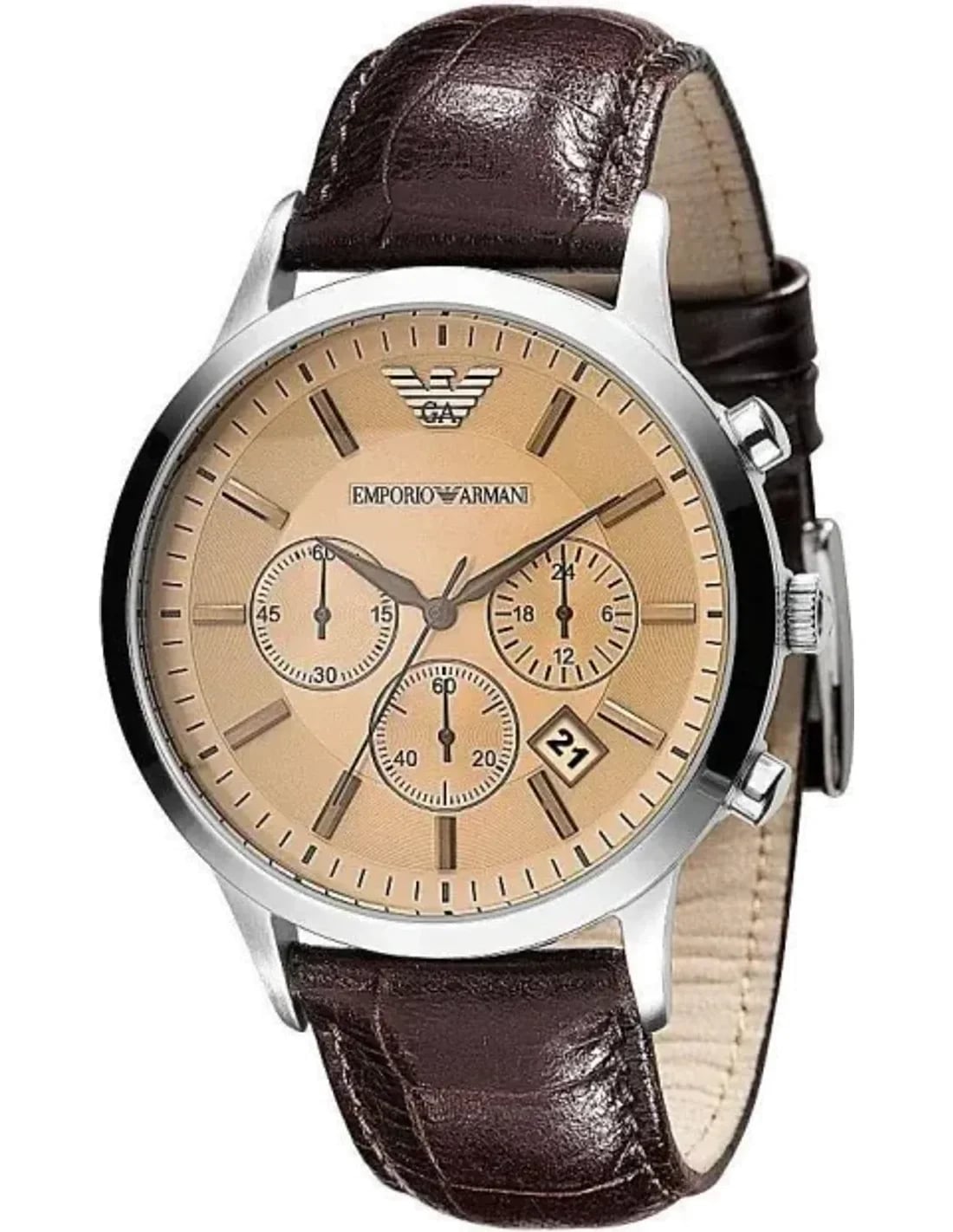 Montre Emporio Armani AR2433 homme cadran marron bracelet cuir