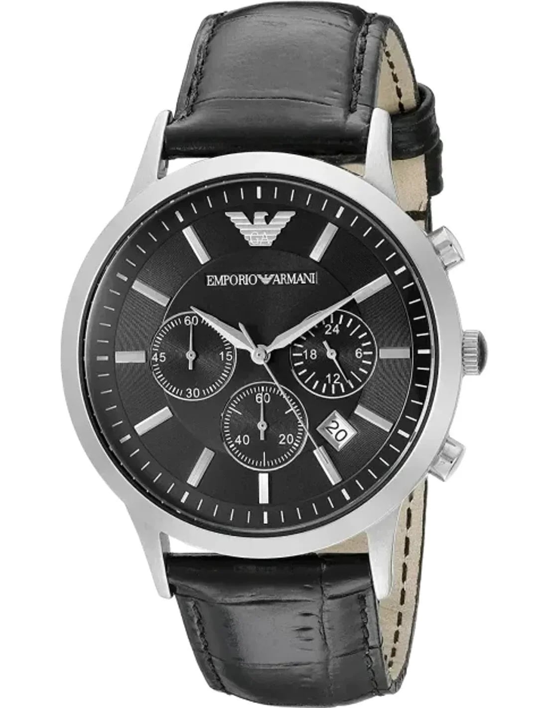 Montre Emporio Armani AR2447 homme cadran noir bracelet cuir