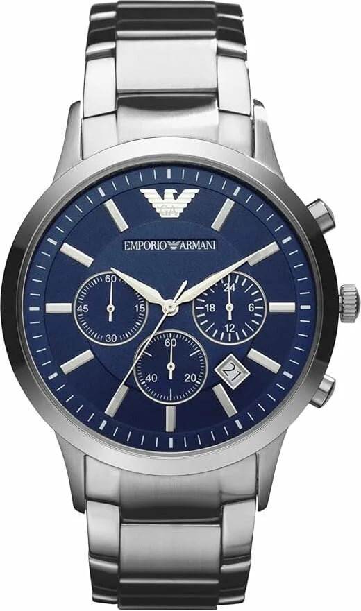 Montre Emporio Armani AR2448 homme cadran bleu bracelet acier