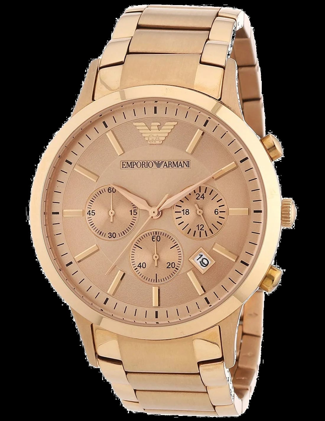 Montre Emporio Armani AR2452 homme cadran or rose bracelet acier inoxydable