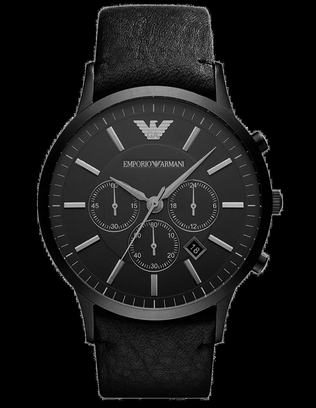 Montre Emporio Armani AR2461 homme cadran noir bracelet cuir