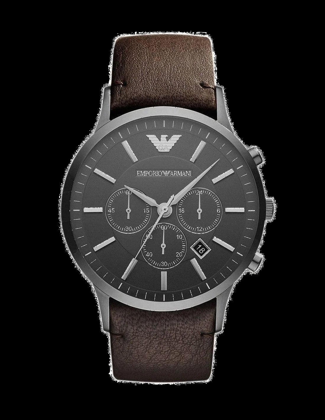 Montre Emporio Armani AR2462 homme cadran marron bracelet cuir