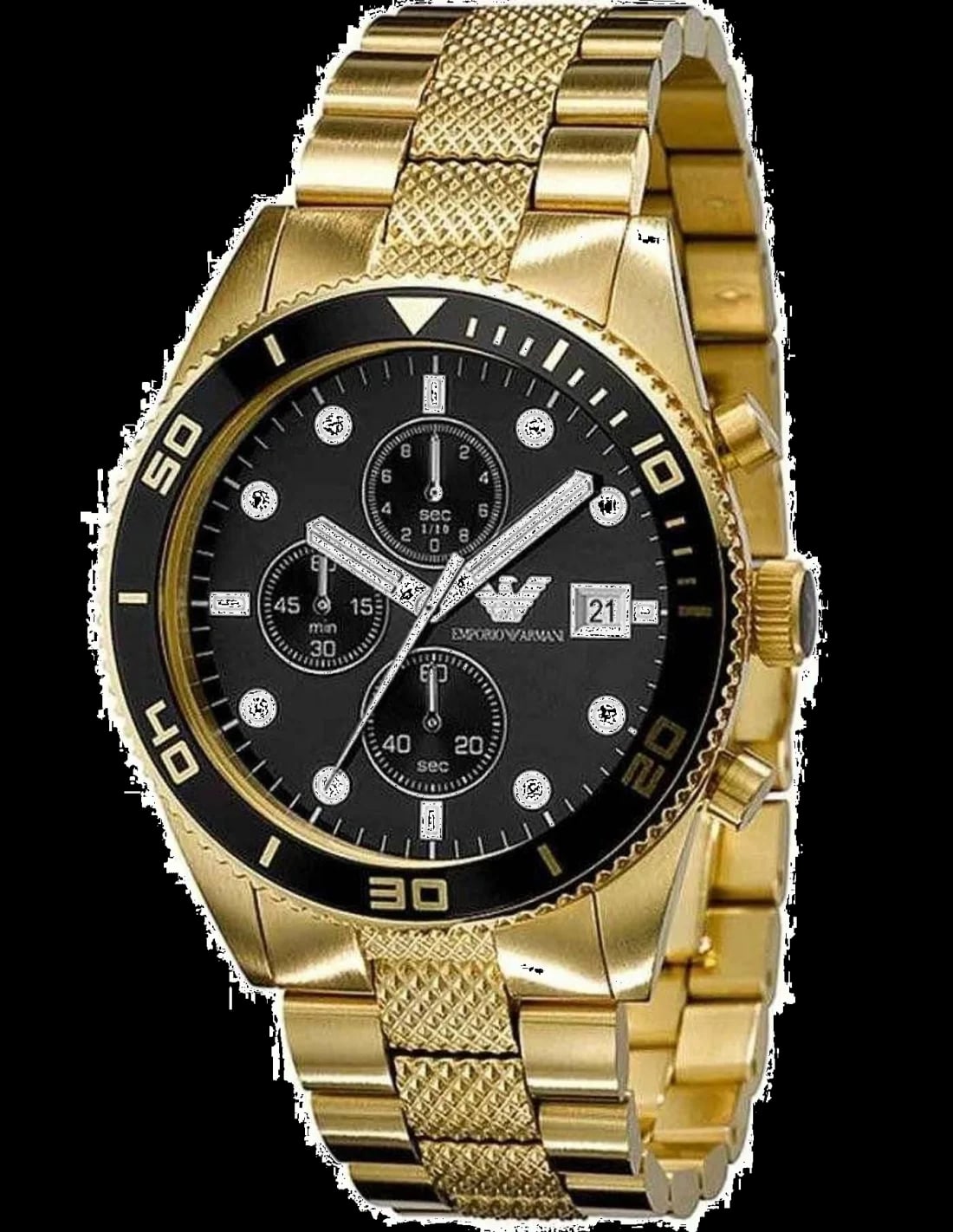 Montre Emporio Armani AR5857 chronographe acier noir cadran 43mm