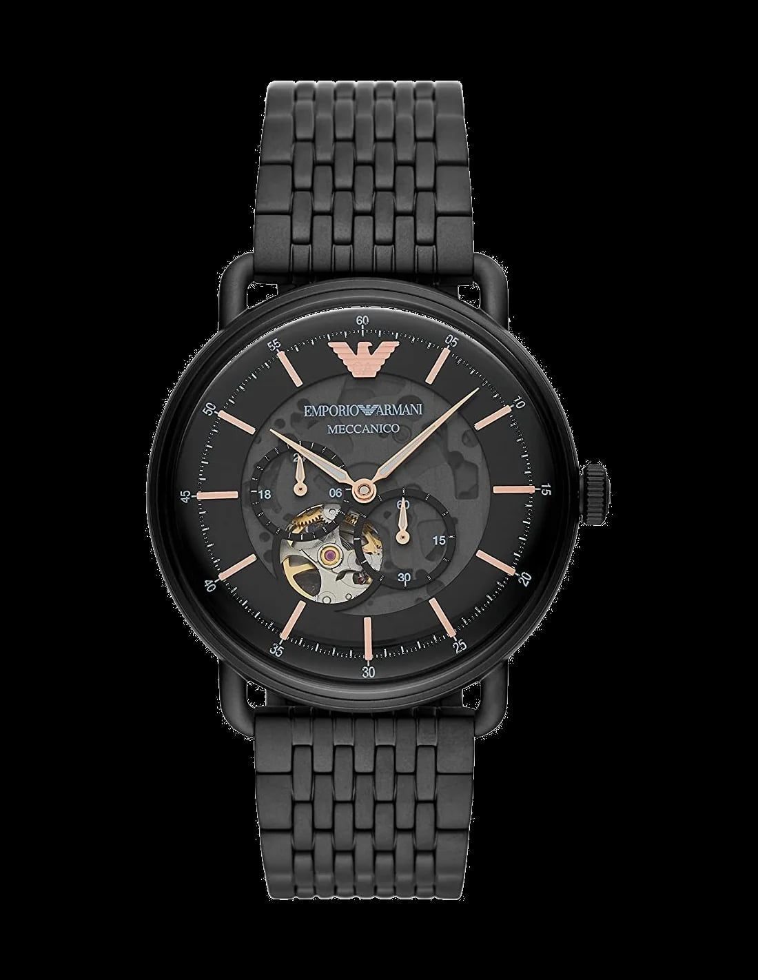 Montre Emporio Armani AR60025 homme cadran noir bracelet acier inoxydable