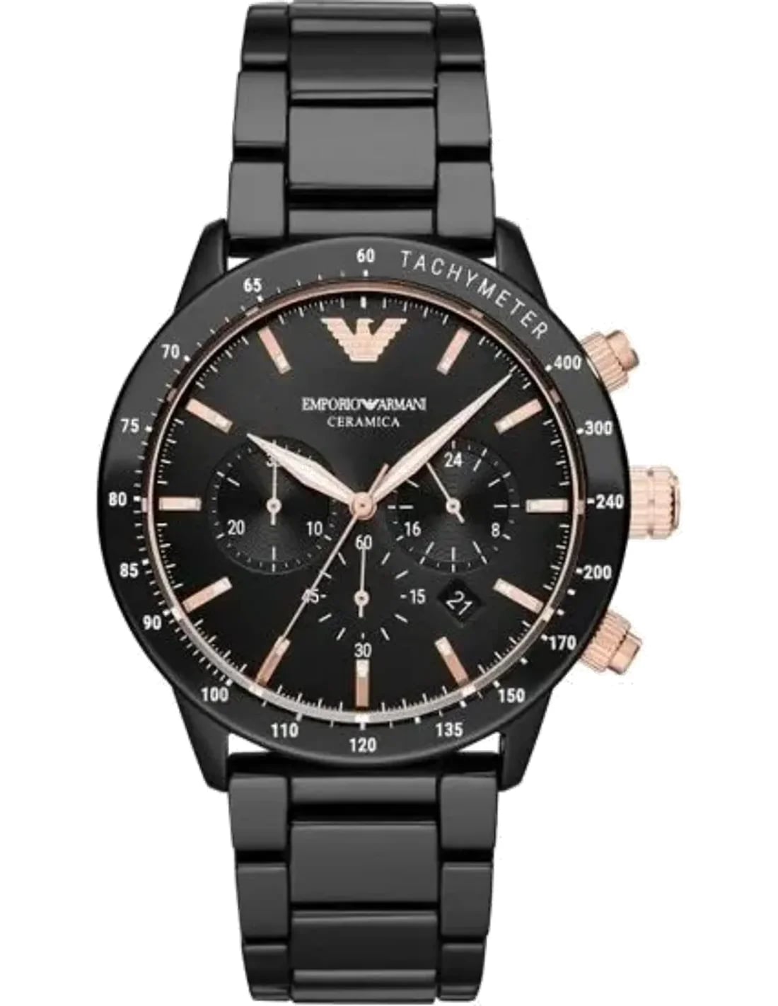 Montre Emporio Armani AR70002 homme cadran noir bracelet céramique