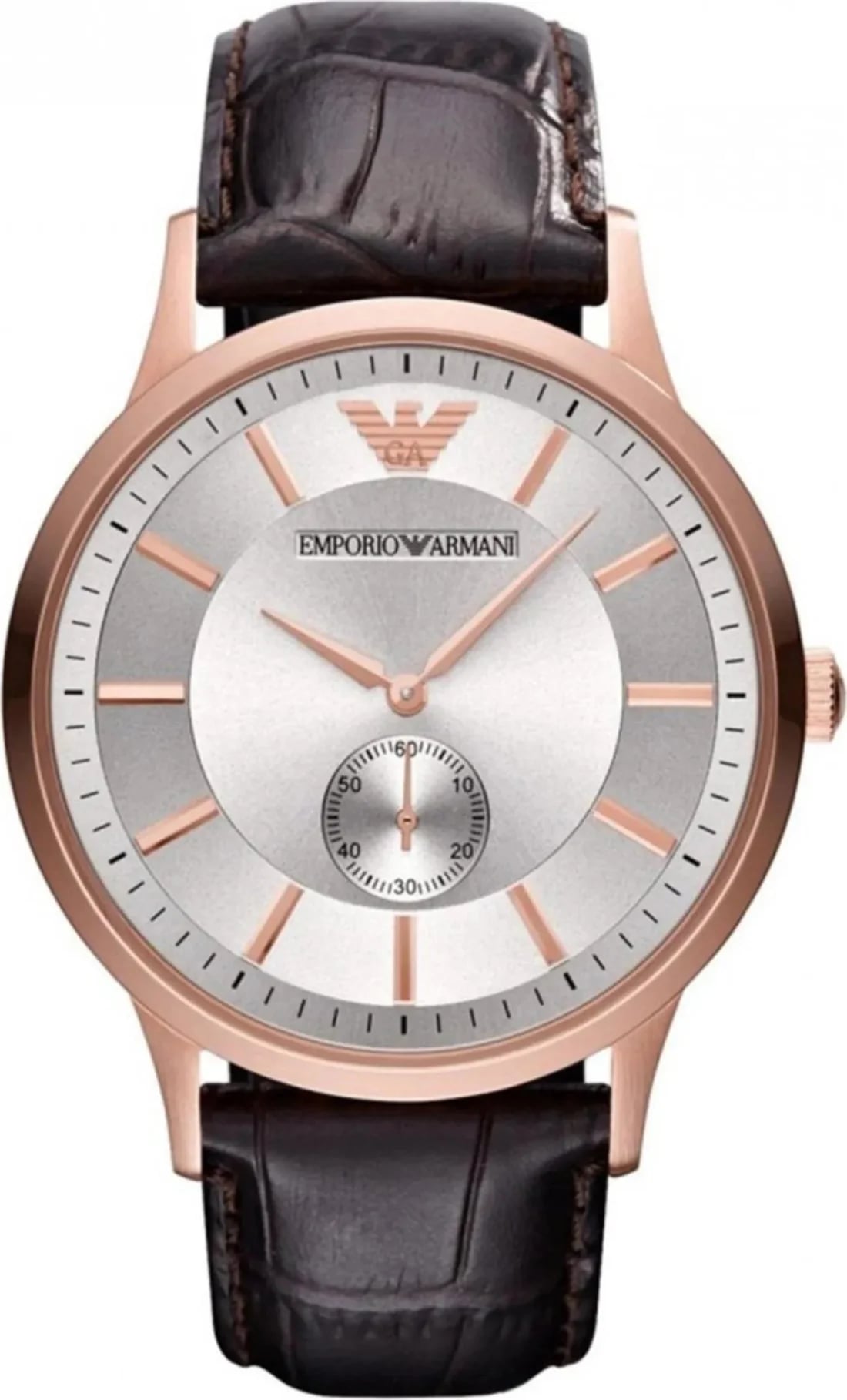 Montre Emporio Armani AR9101 homme cadran argent bracelet cuir
