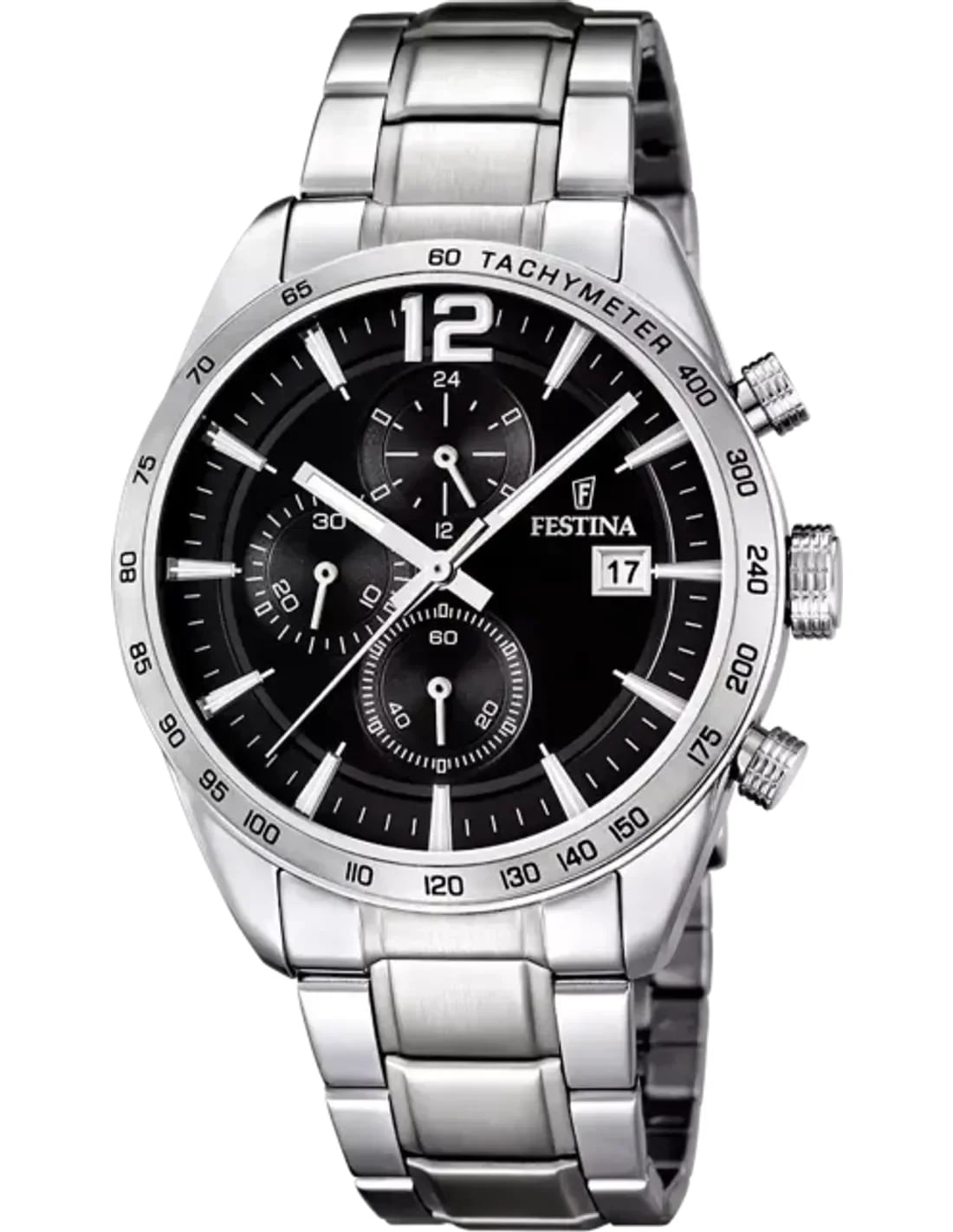 Montre Festina F16759/4 homme cadran noir bracelet acier inoxydable