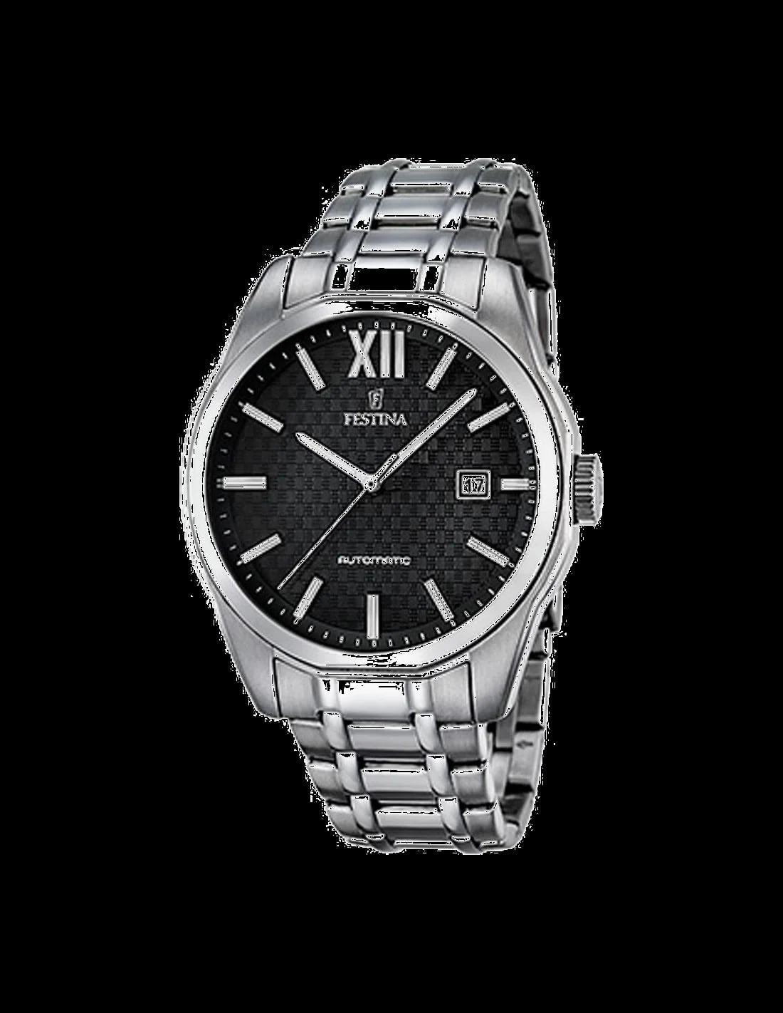 Montre Festina F16884/4 cadran argenté soleil avec index bâtons et aiguilles dauphine, style classique