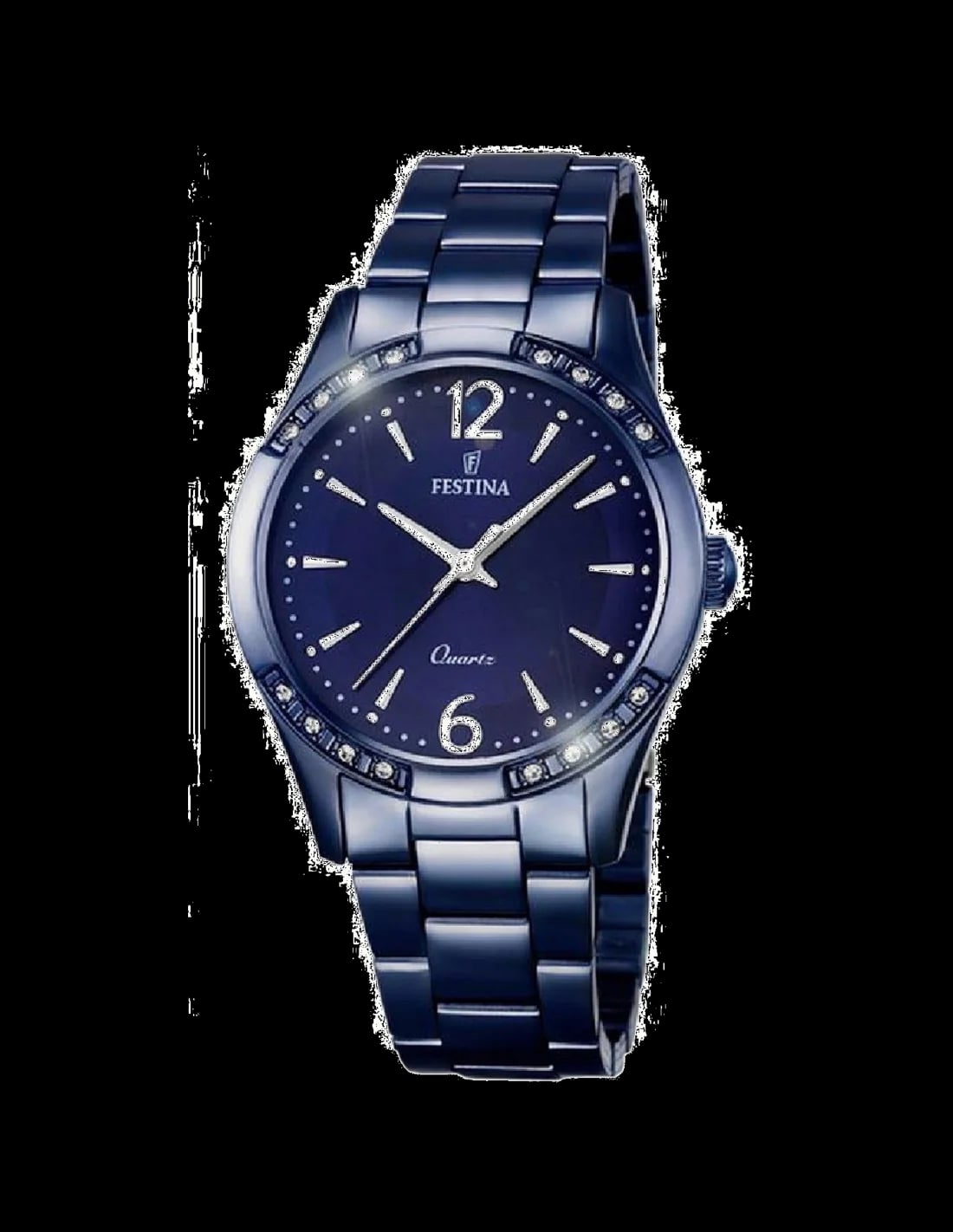 Montre Festina F16915/1 cadran bleu soleil, aiguilles argentées, style classique sport