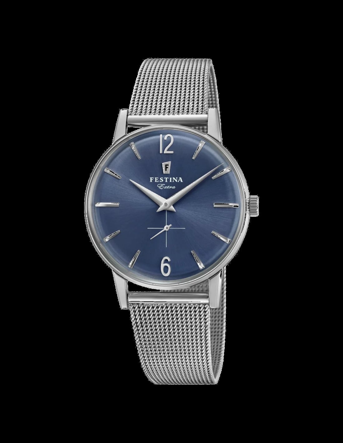 Montre Festina F20252/3 cadran argenté avec index bâtons et aiguilles luminescentes, style classique sobre