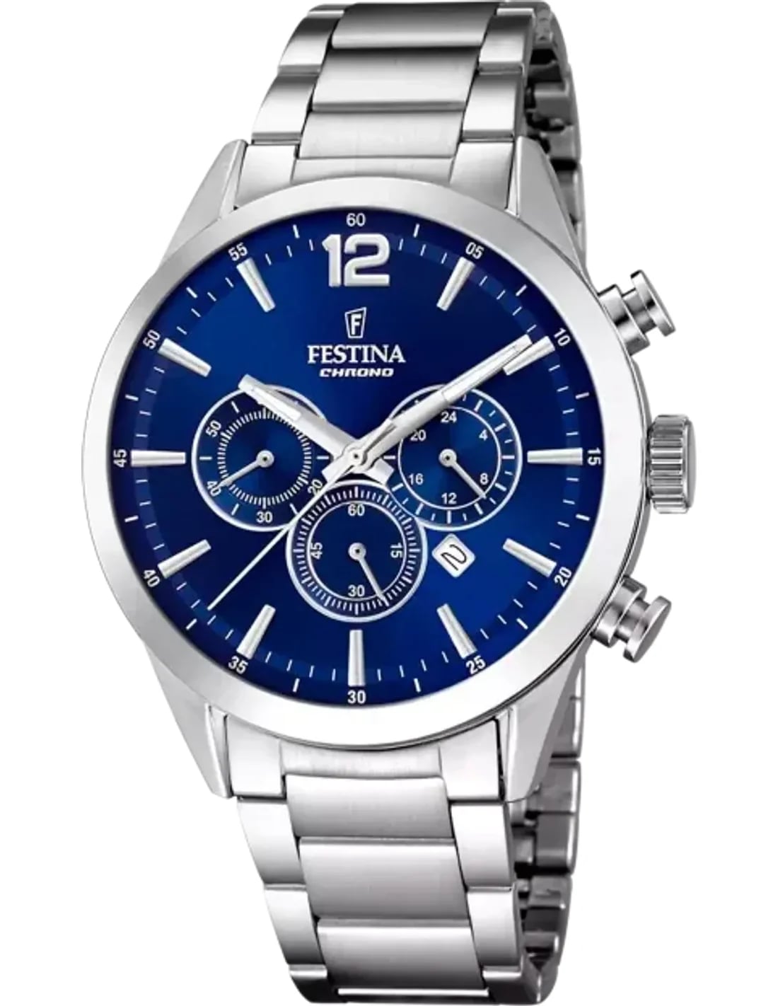 Montre Festina F20343/7 homme cadran bleu bracelet acier inoxydable