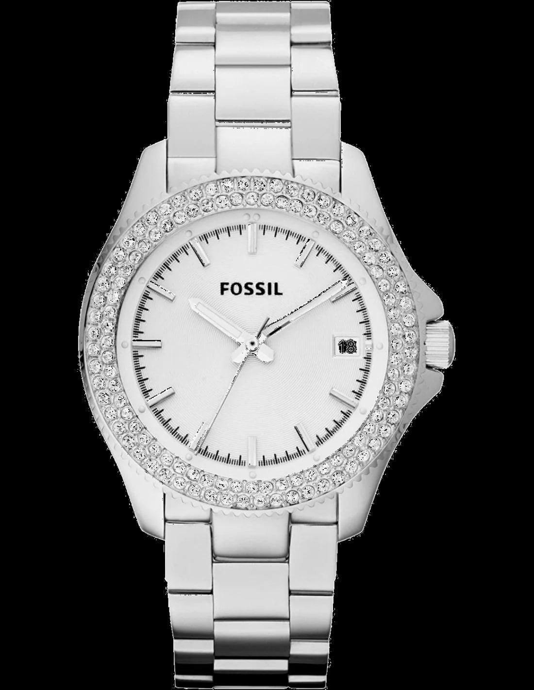 Montre Fossil AM4452 femme cadran gris bracelet acier inoxydable