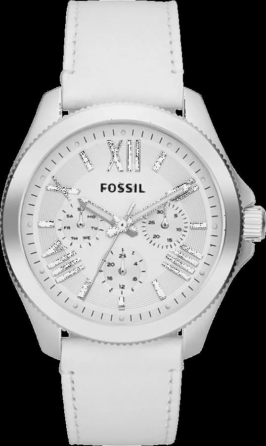 Montre Fossil AM4484 femme cadran blanc bracelet cuir