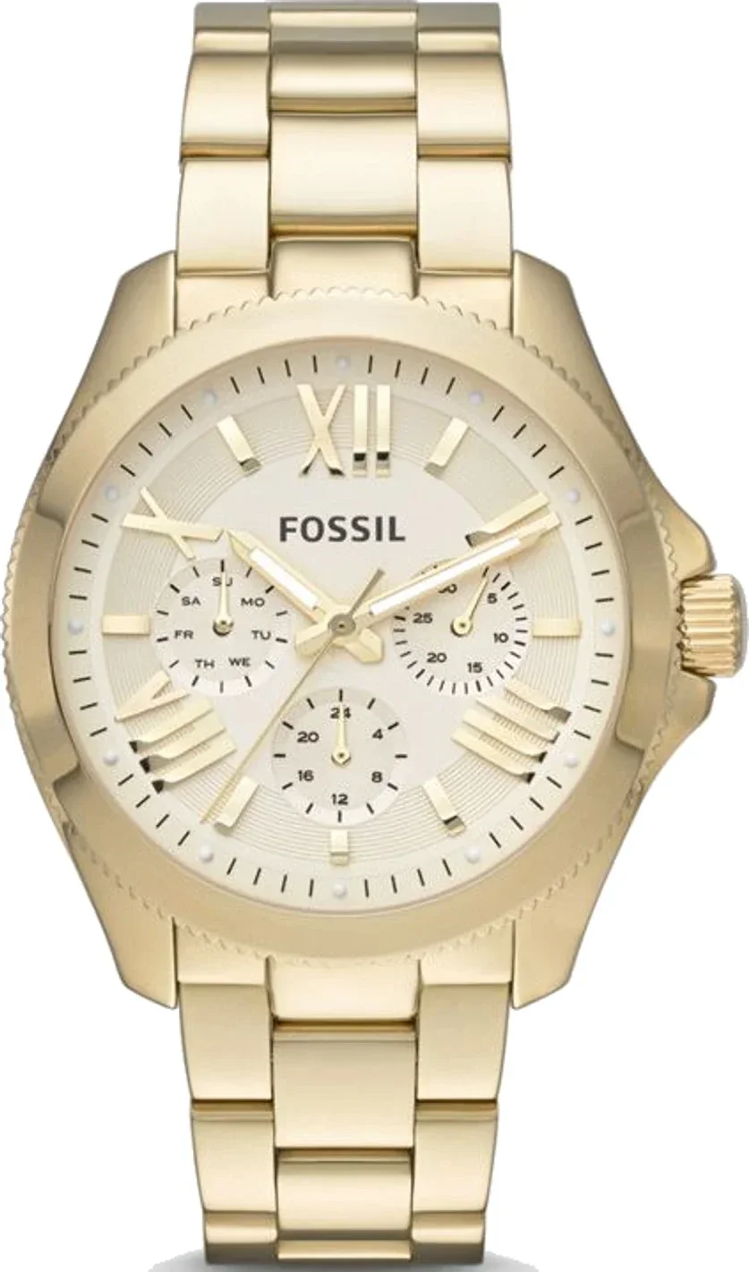 Montre Fossil AM4510 femme cadran or bracelet acier