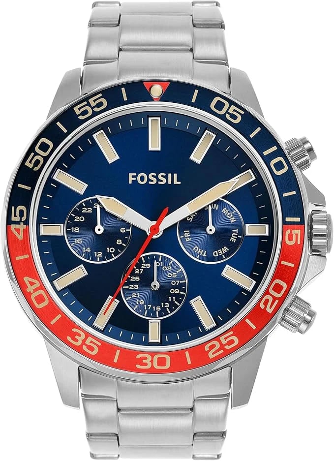 Montre Fossil BQ2771 homme cadran bleu bracelet acier