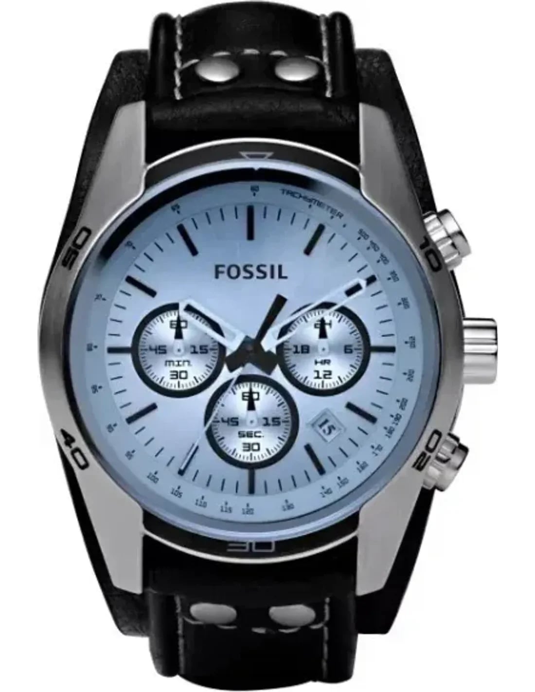 Montre Fossil CH2564 homme cadran bleu bracelet cuir