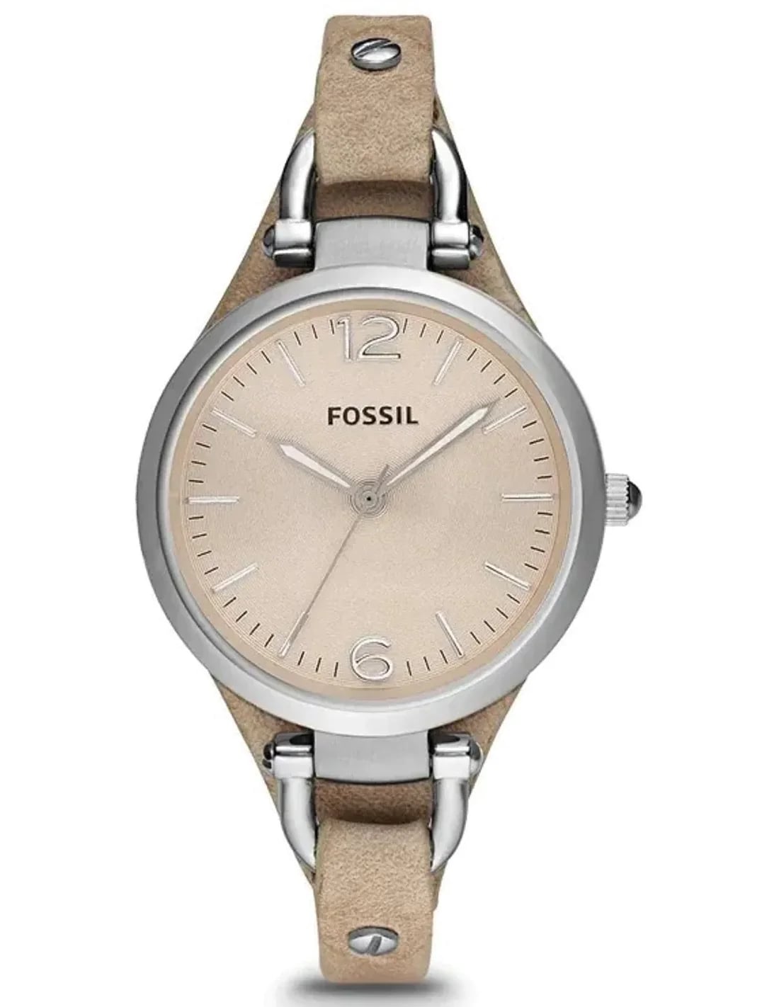 Montre Fossil ES2830 femme cadran beige bracelet cuir