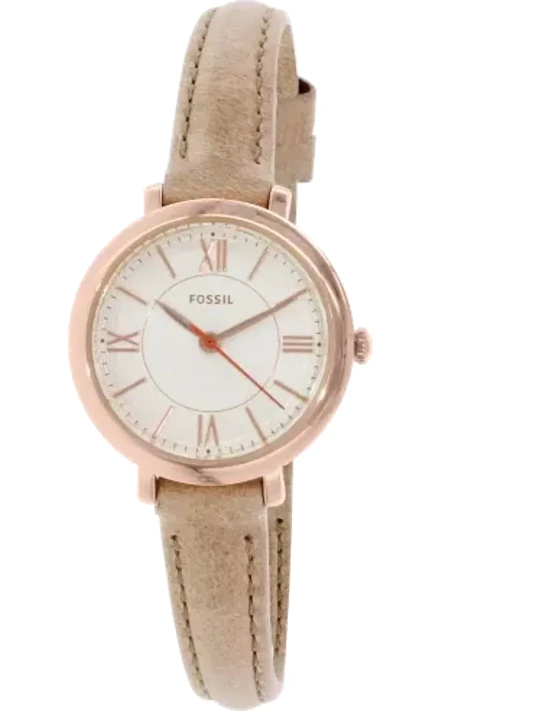 Montre Fossil ES3802 cadran blanc minimaliste, aiguilles argentées, style élégant et décontracté