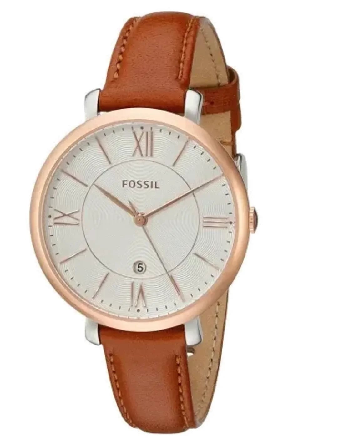 Montre Fossil ES3842 femme cadran argent bracelet cuir