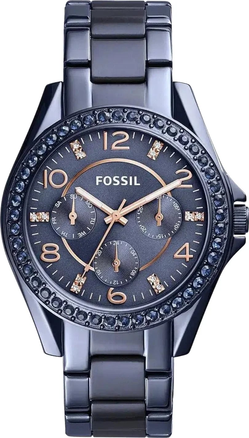 Montre Fossil ES4294 femme cadran bleu bracelet acier