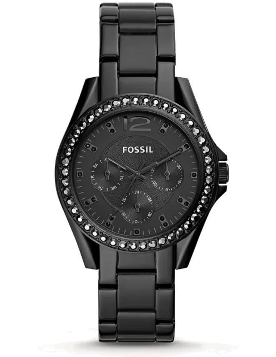 Montre Fossil ES4519 femme cadran noir bracelet acier